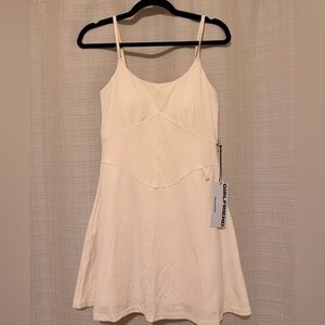 Girlfriend Collective Cream Dress with Built in shorts with pockets